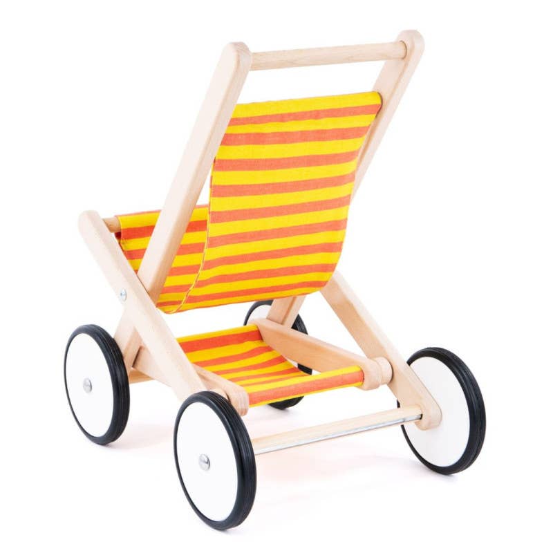 Bajo Puppenwagen gelb-orange, Buggy aus Holz