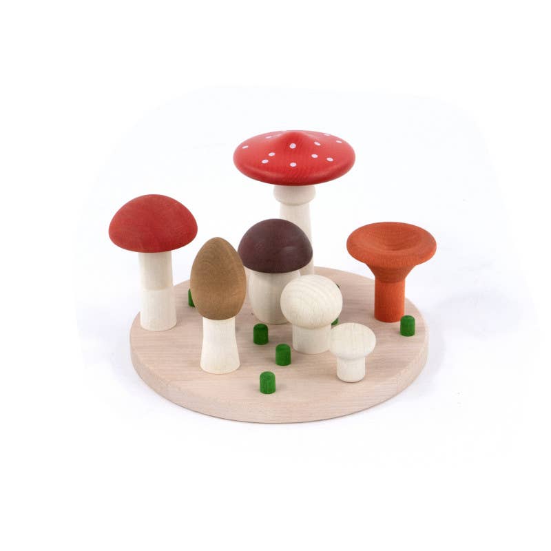 Bajo Pilzsortierer aus Holz, herbstliches Steckspiel