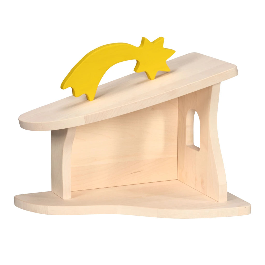 Naturholz Krippe, Stall Holztiger