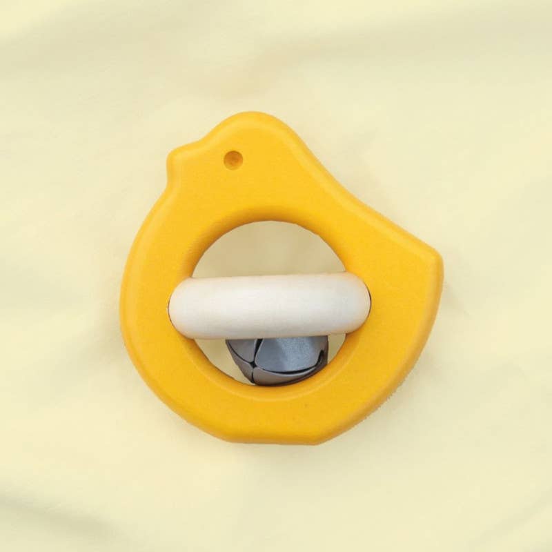Bajo Holzrassel Vogel mit Glöckchen – Gelb