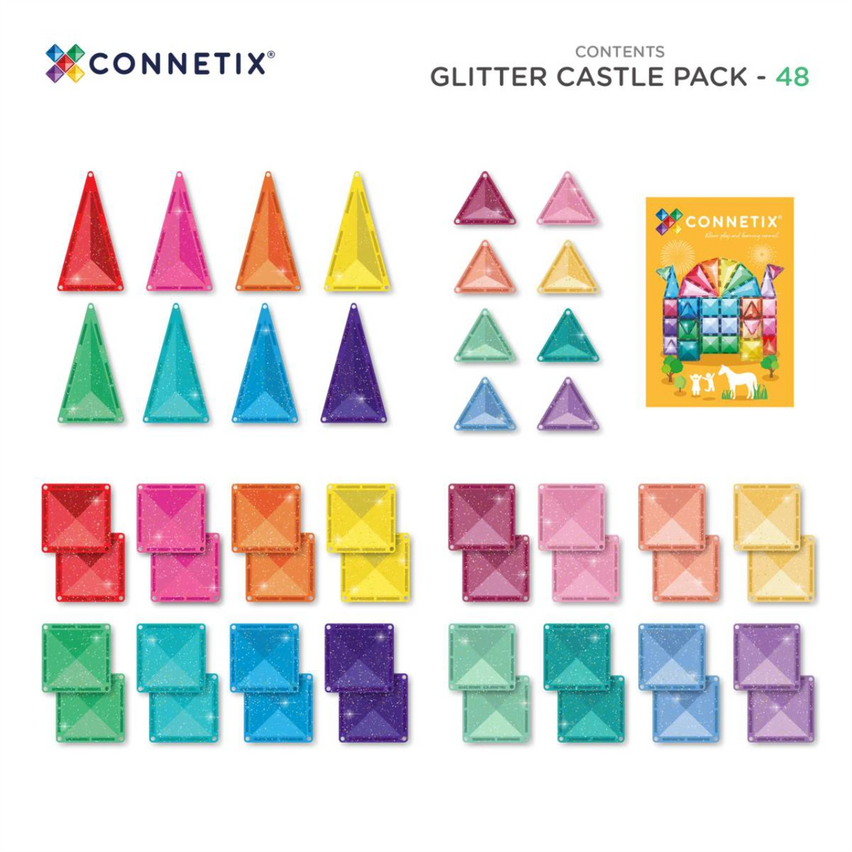 Connetix Magnetbausteine Glitter Castle Pack 48 Teile