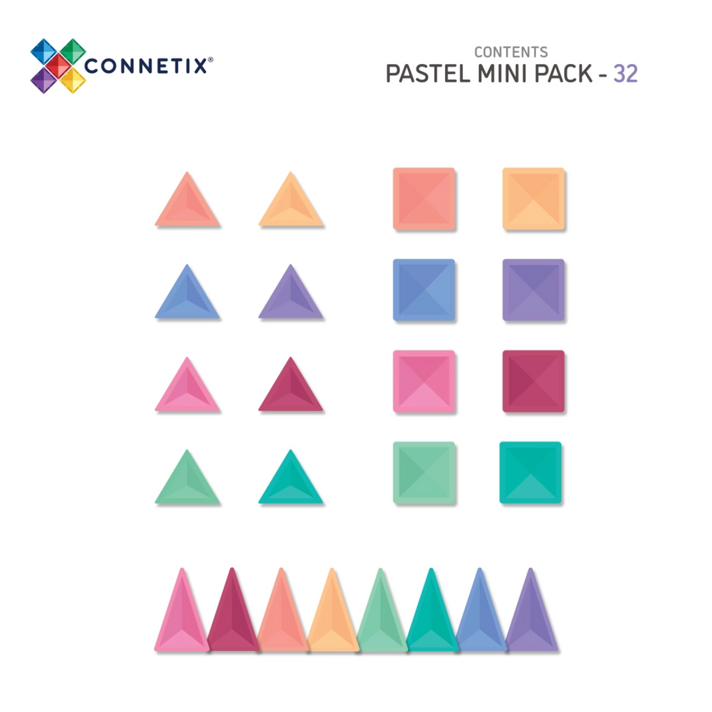 Connetix Magnetbausteine Pastel Mini Pack - 32 Teile