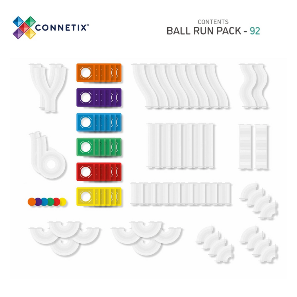 Connetix Magnetbausteine Kugelbahn Rainbow Ball Run Pack 92 Teile