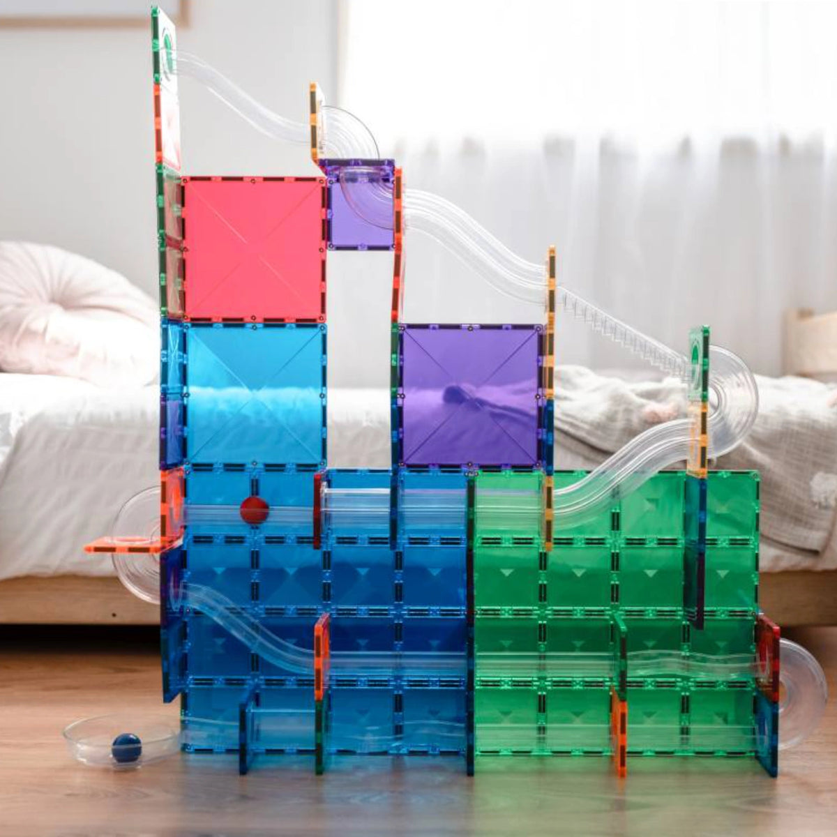 Connetix Magnetbausteine Kugelbahn Rainbow Ball Run Pack 92 Teile