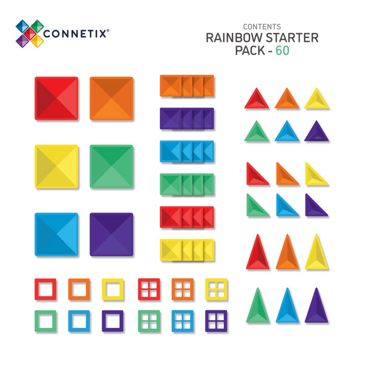 Connetix Magnetbausteine Rainbow Starter Pack 60 Teile