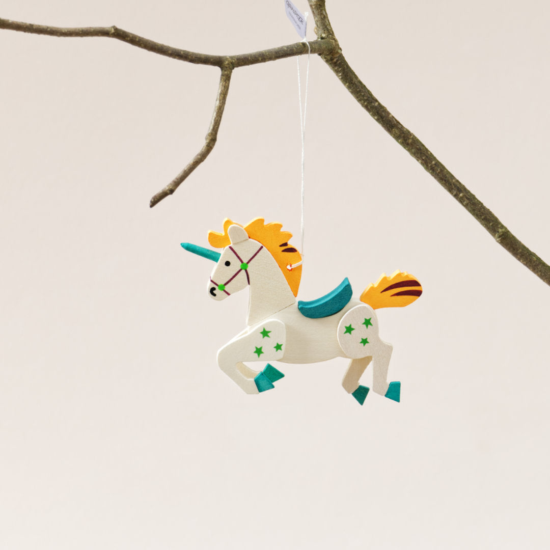 Baumschmuck Einhorn, orange