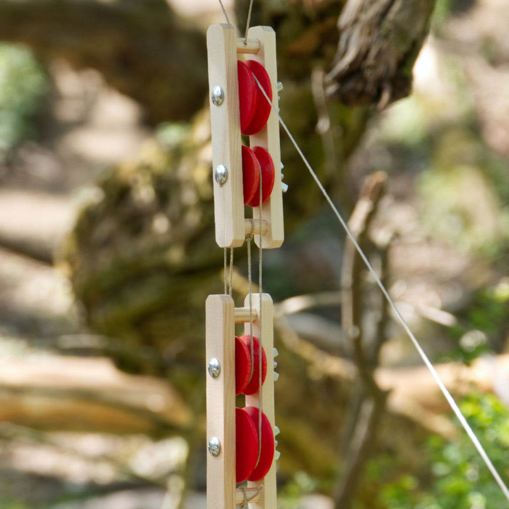 Aufbau eines Flaschenzuges mit der doppelten Rolle zum Heben schwerer Lasten
