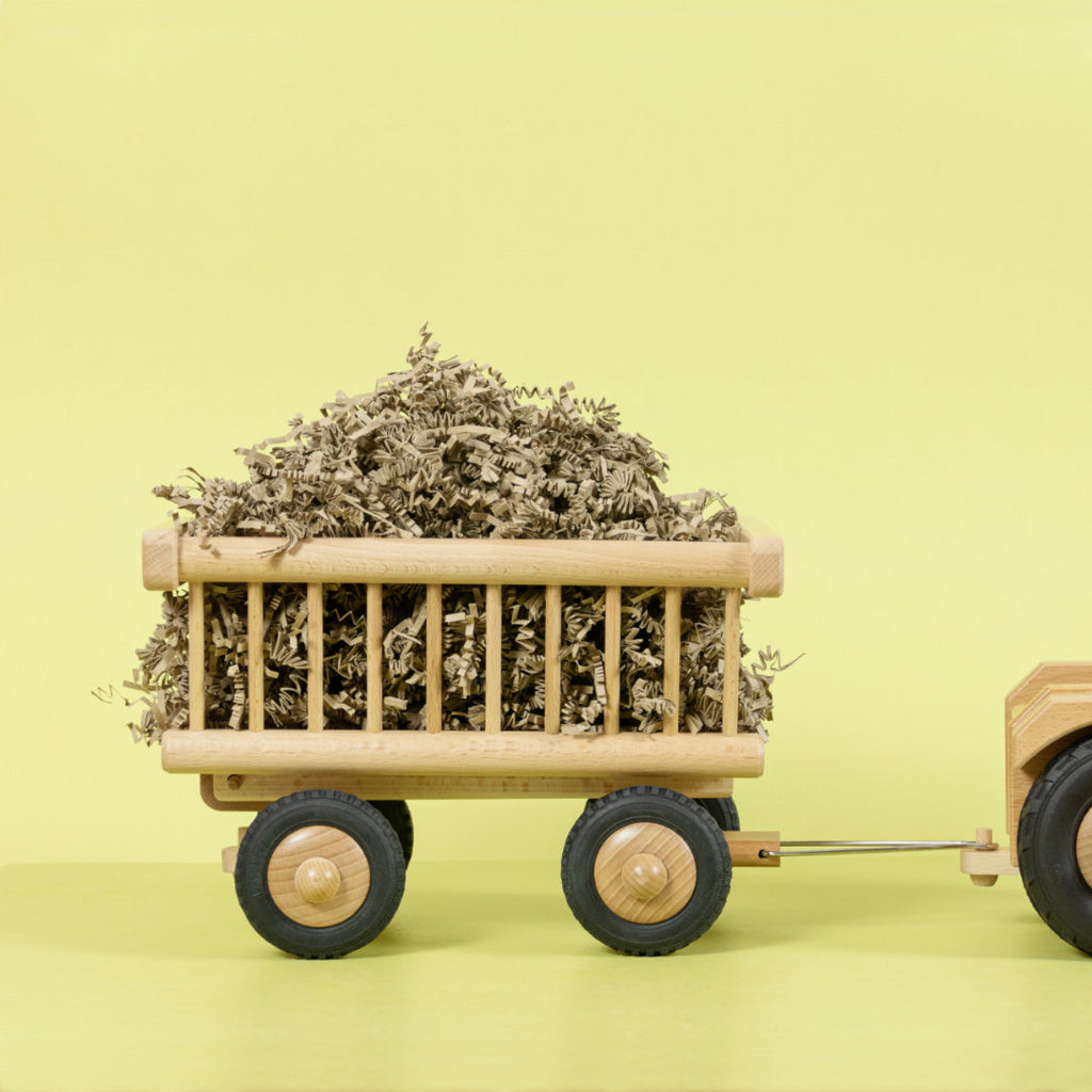 Beladener Heuwagen-Anhänger in Kombination mit dem Traktor