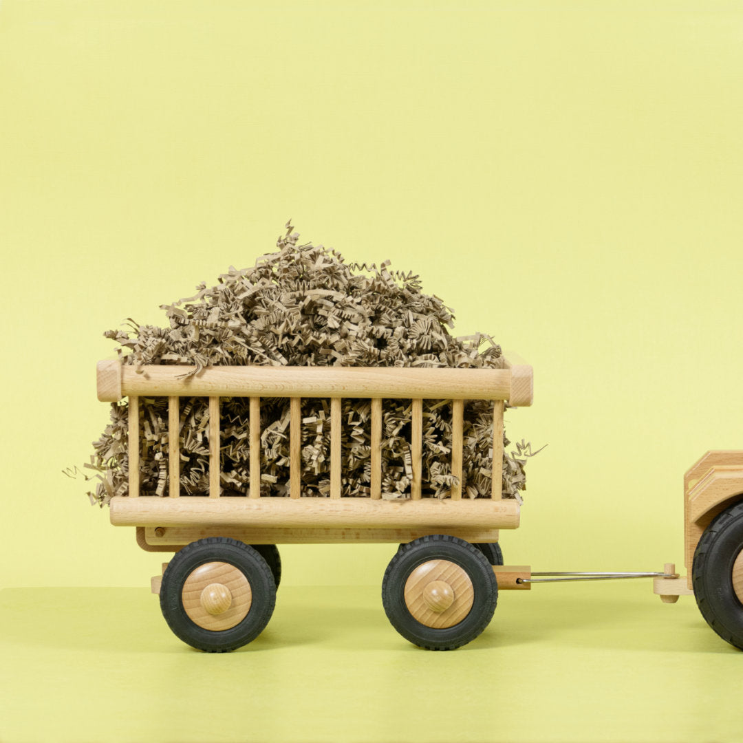 Beladener Heuwagen-Anhänger in Kombination mit dem Traktor
