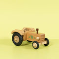 Holztraktor ohne Dach aus naturfarbenem Buchenholz und Vollgummireifen