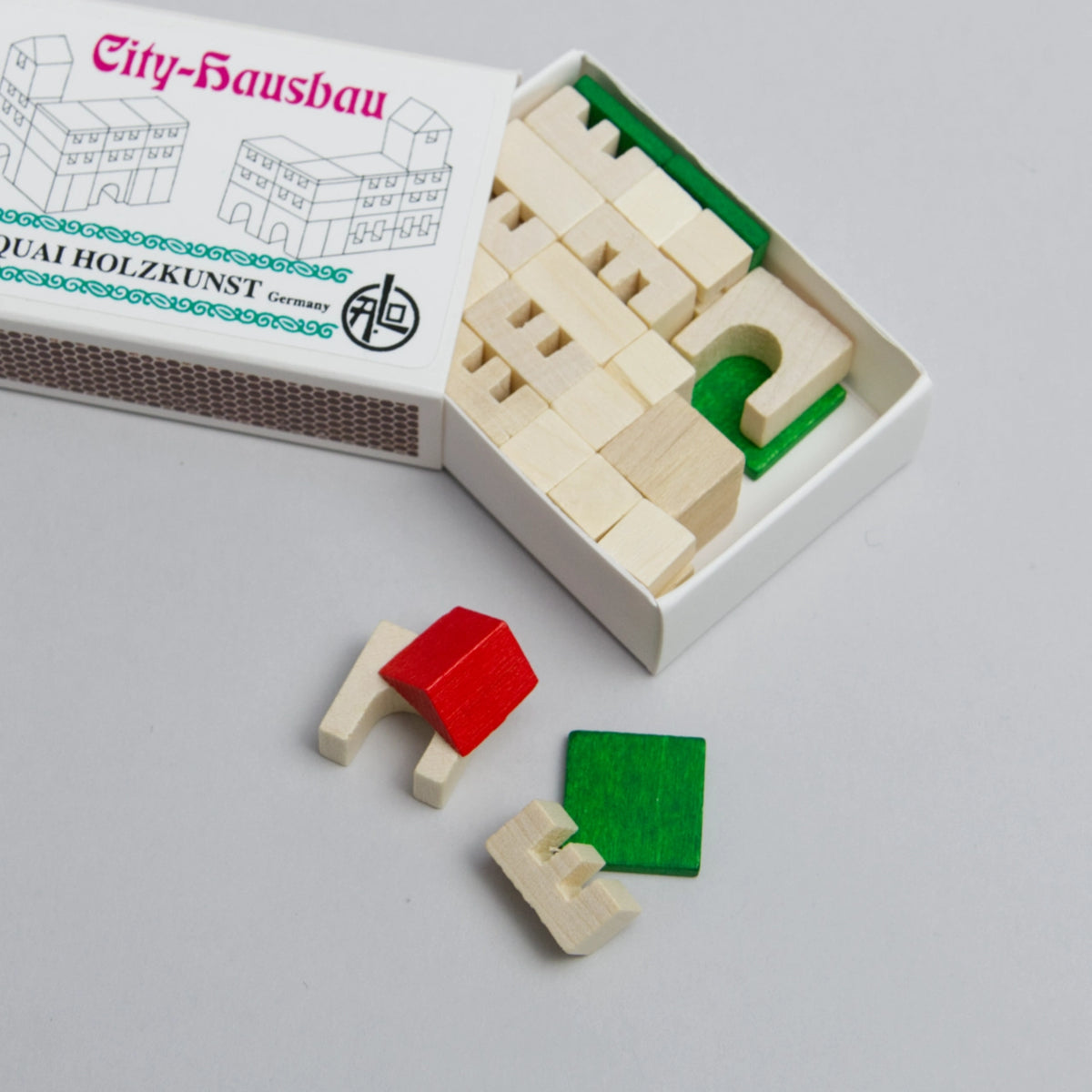 Holzminiatur City-Hausbau in der Streichholzschachtel