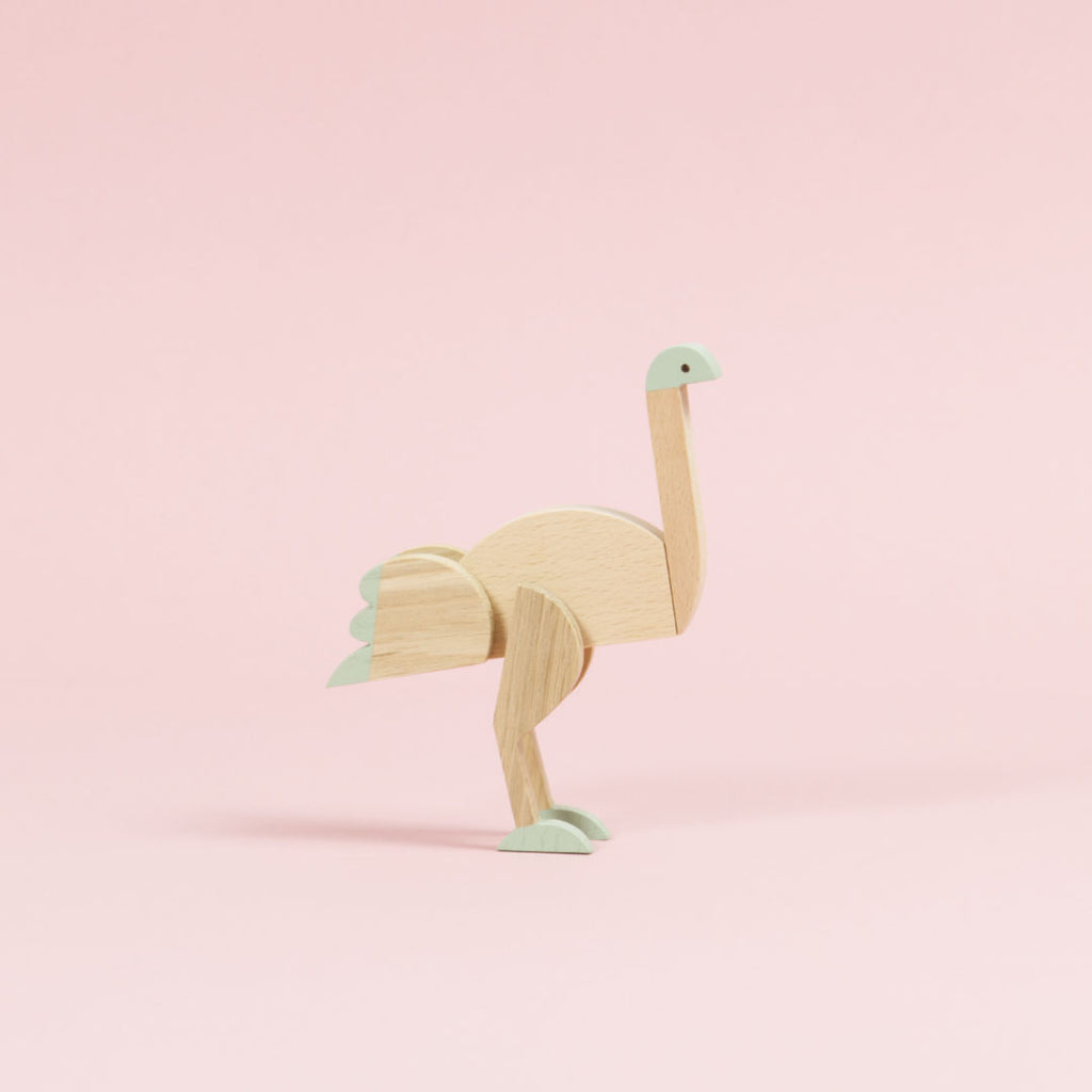 Emu Holzfigur aus Magnetischem Puzzle.