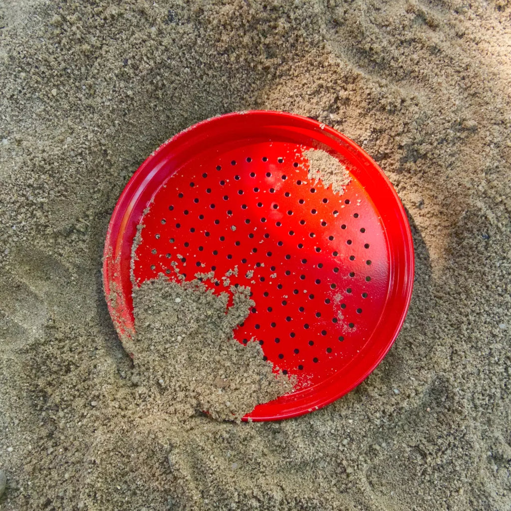 Glückskäfer Sandkasten Metallsieb, rot