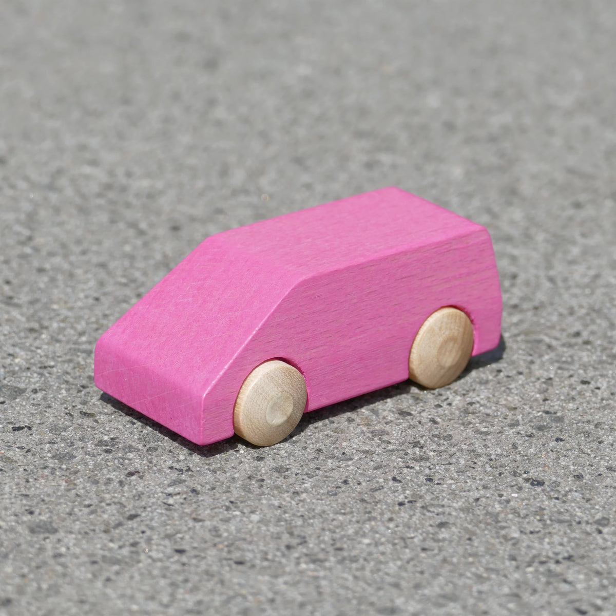 Kleines Holzauto – Van in Rosa