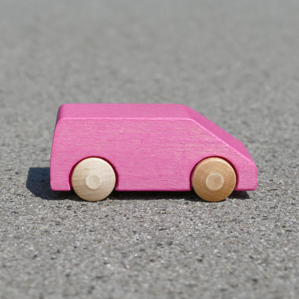 Kleines Holzauto – Van in Rosa – Foto 2