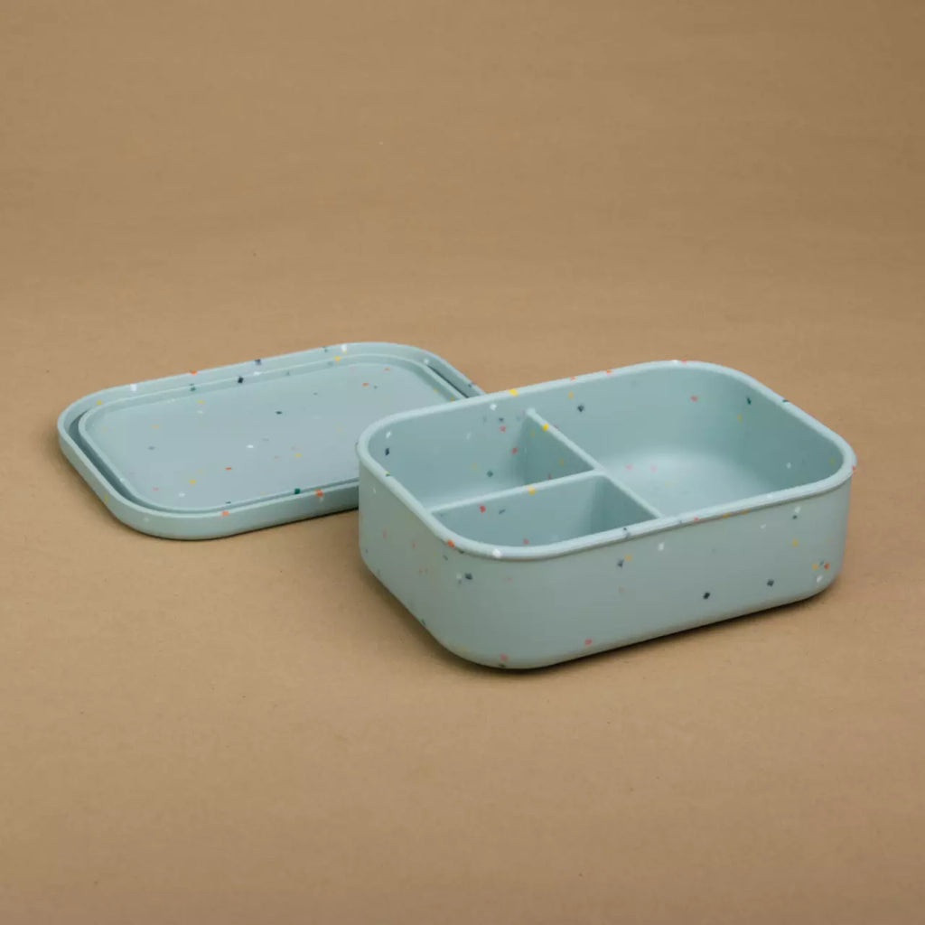 Konfettikiste – Frühstücksbox blau aus Silikon