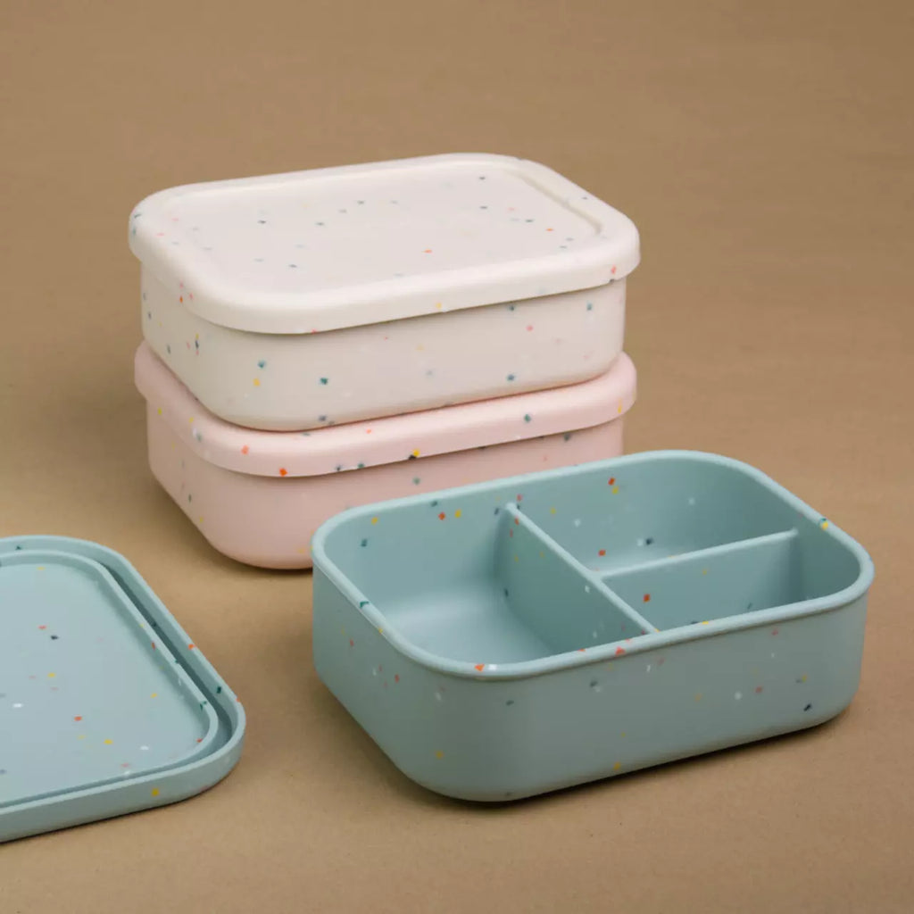 Konfettikiste – Frühstücksbox blau aus Silikon – Foto 3