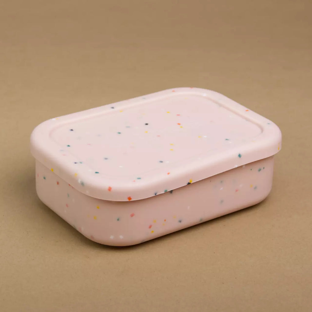 Konfettikiste – Brotdose rosa aus Silikon – Foto 2
