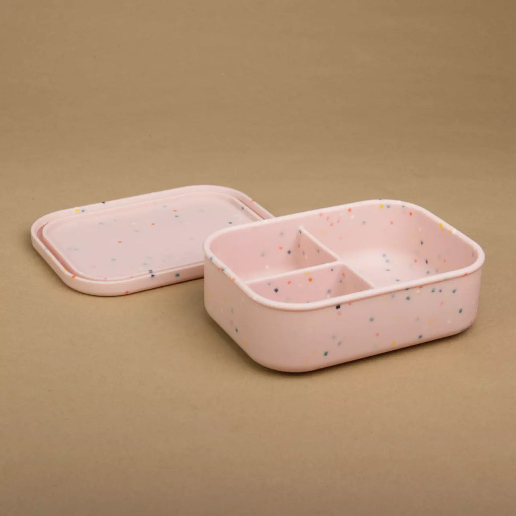 Konfettikiste – Brotdose rosa aus Silikon