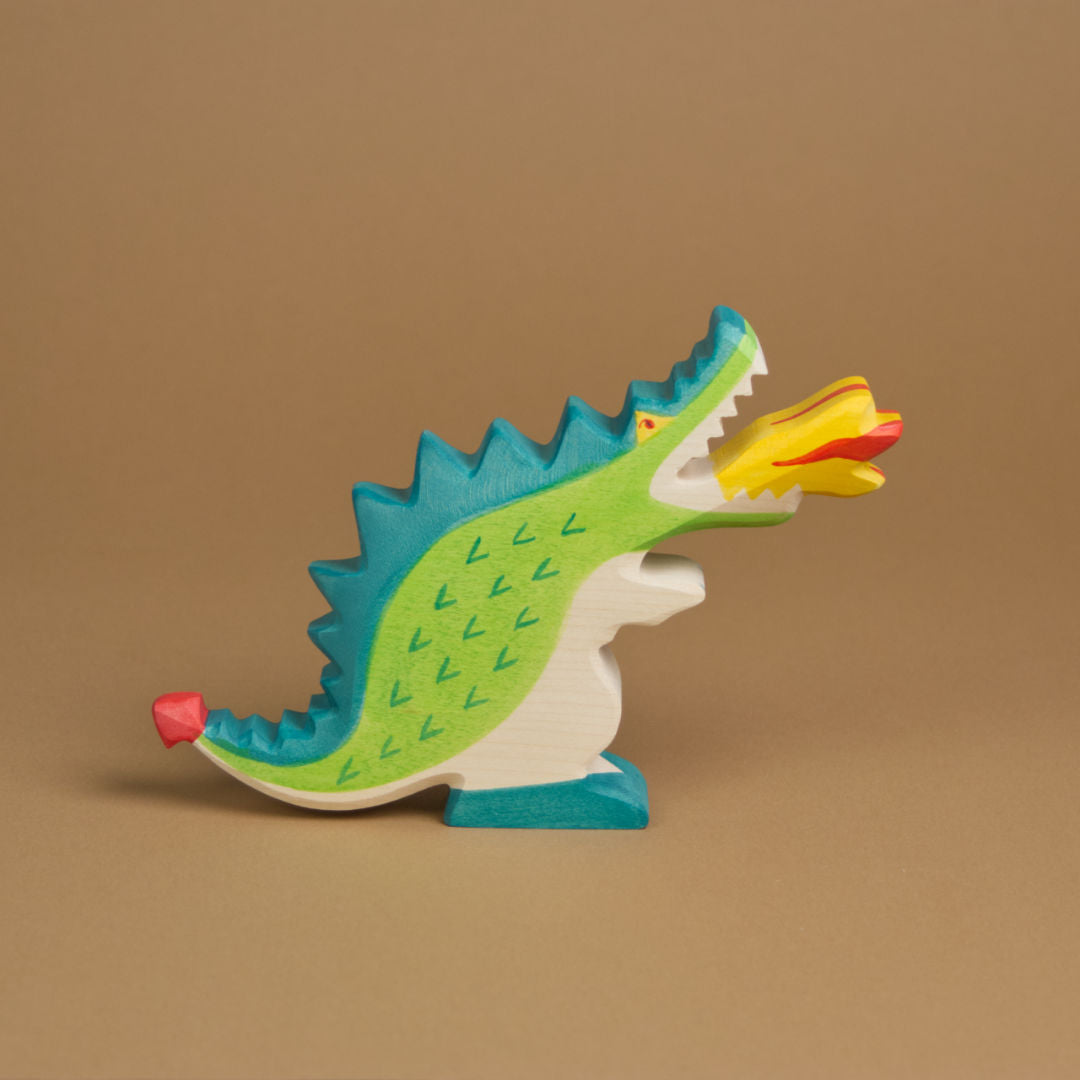 Holzfigur Drache, grün von Holztiger