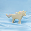 Einhorn aus Holz, Pastell Regenbogen-Schweif