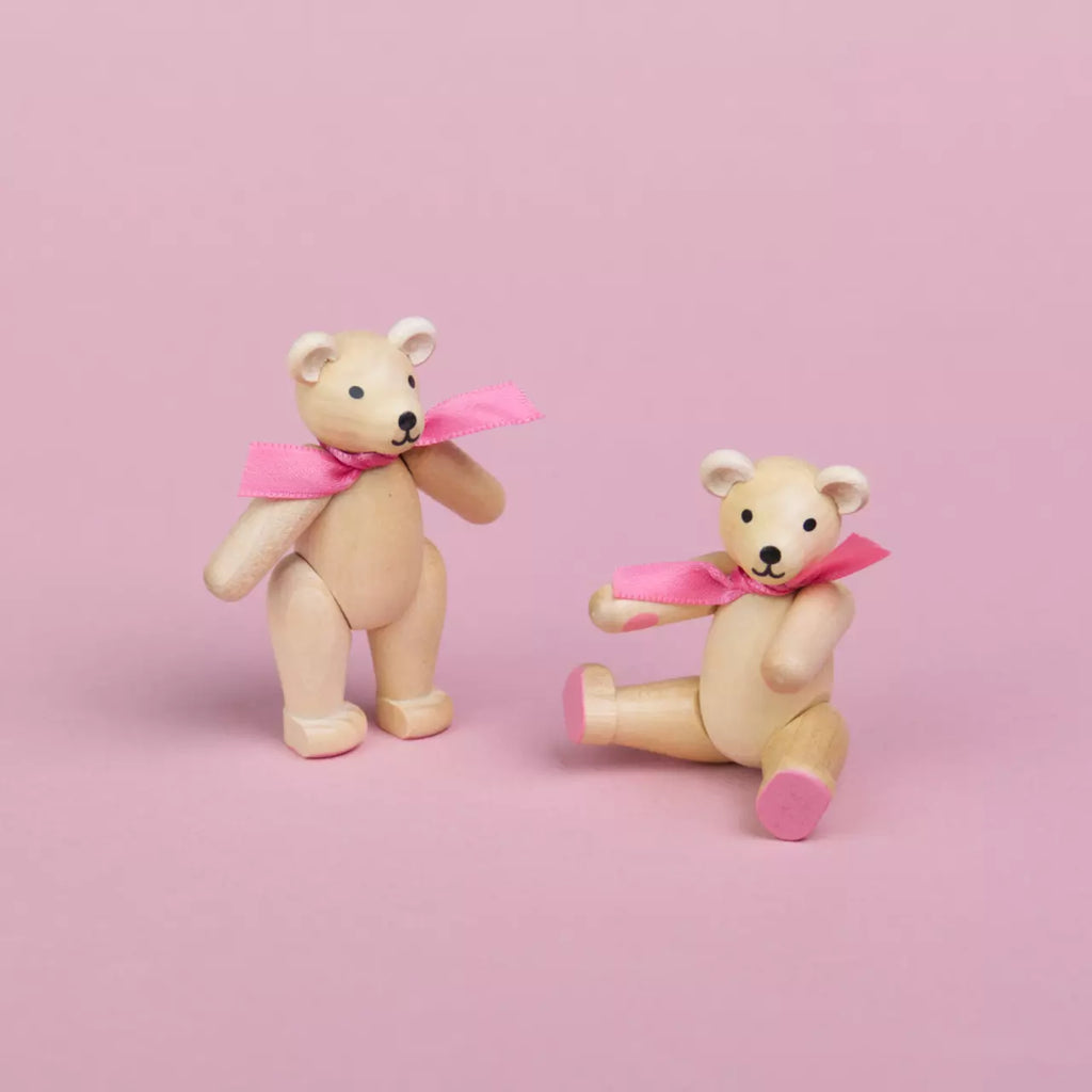 Erzgebirge Miniatur Teddybär beweglich, natur – Foto 2