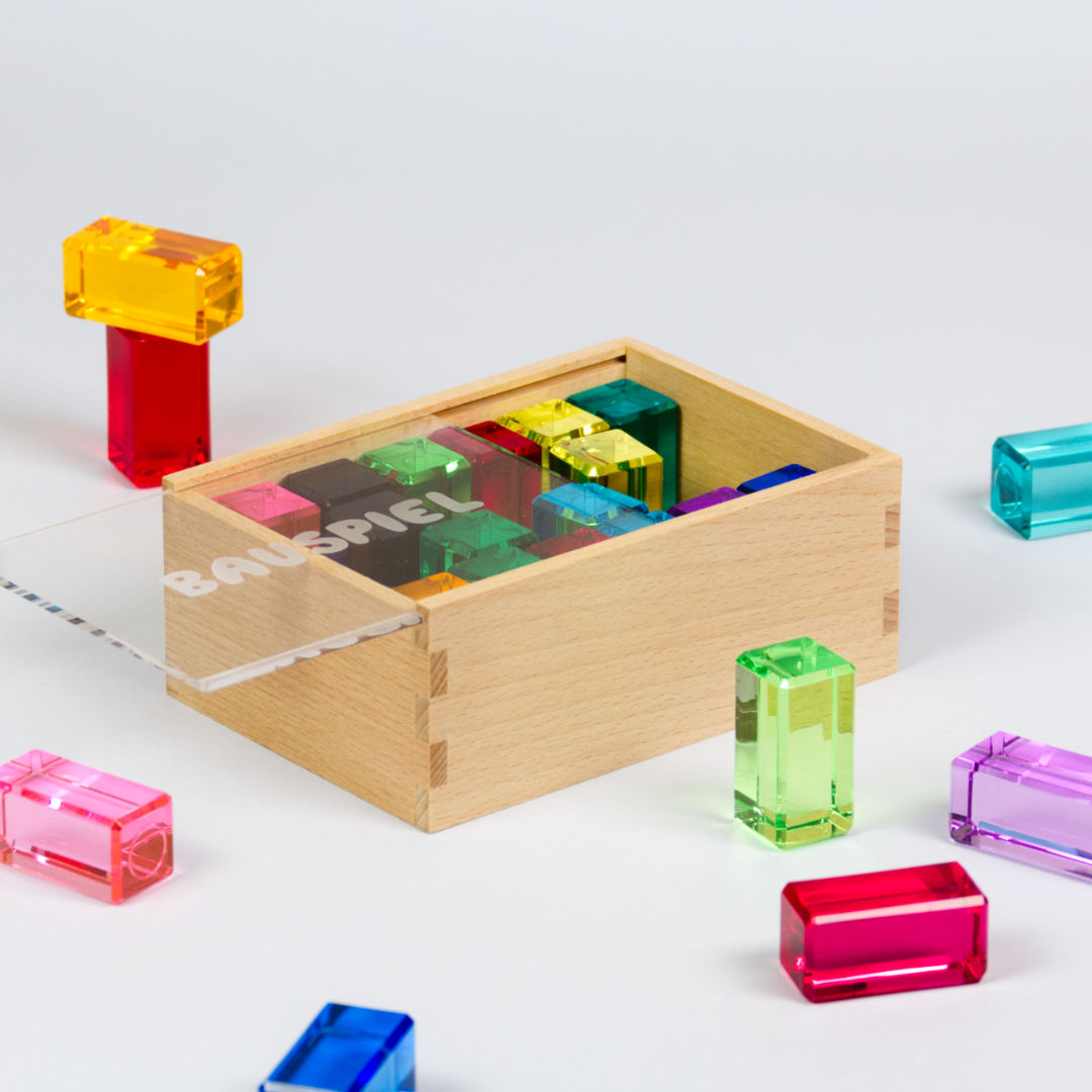 Bauspiel Lichtbauquader bunt, 24 Teile