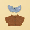 Puppen Kleidung "We are Gommu" look #35 mit strick Jacke und strick Kragen.