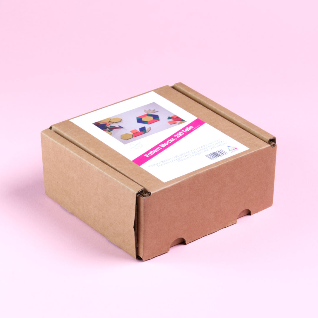 Der Verpackungskarton des Pattern block Sets mit 250 Teilen.
