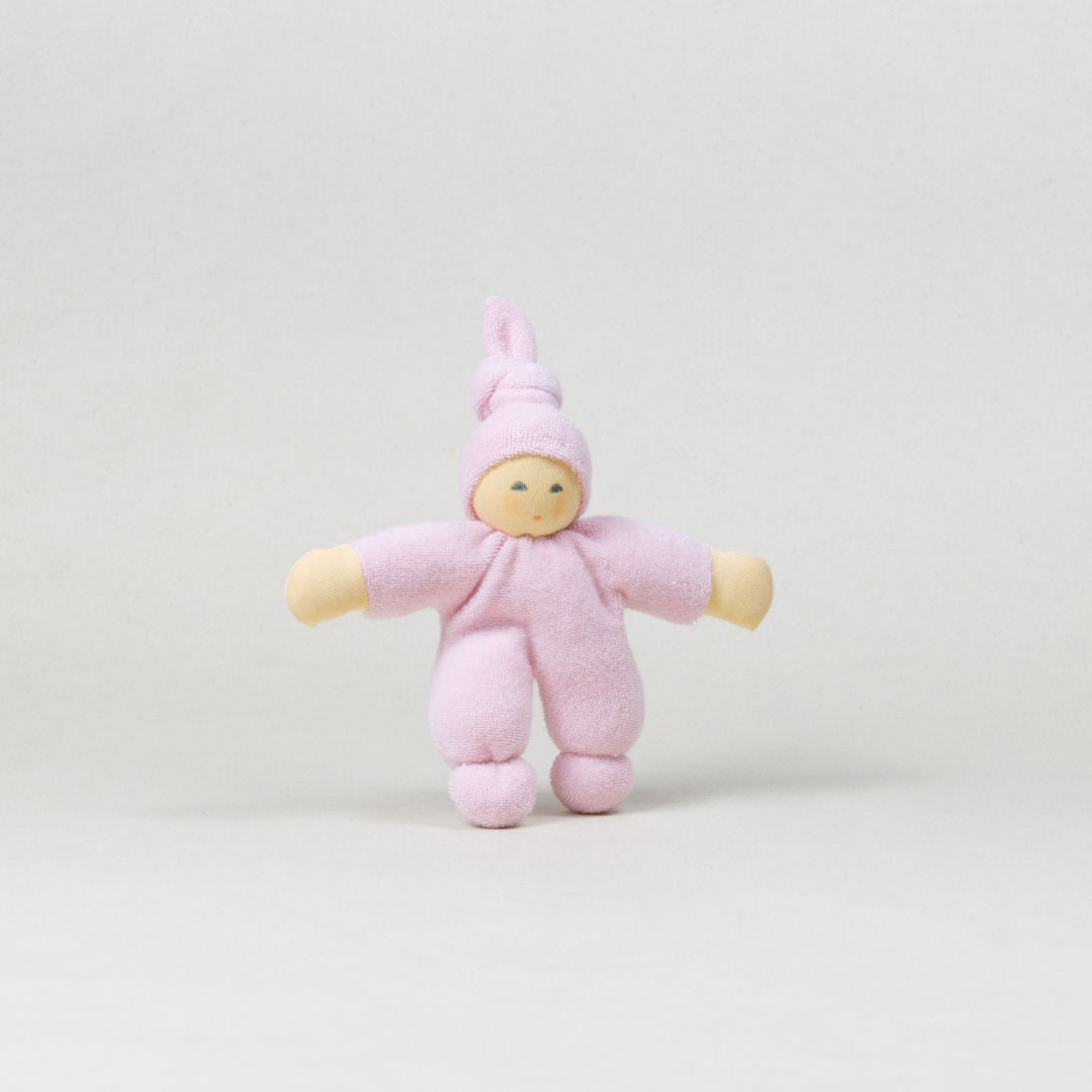 Frottee Pimpel, Wichtel mit Zipfelmütze in Rosa aus bio Frottee.