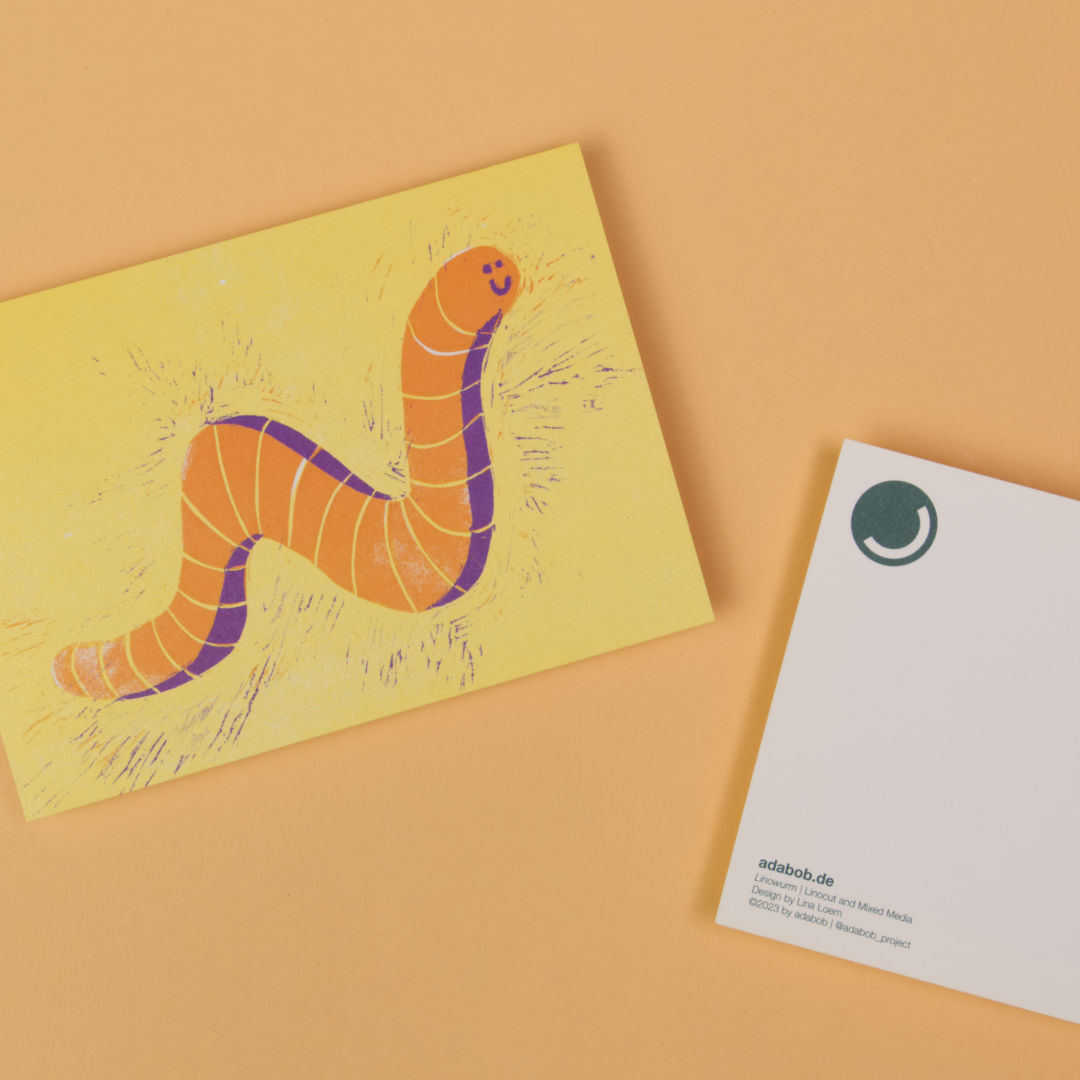 adabob Postkarte Linowurm, Illustration Lina Loem – Foto 3