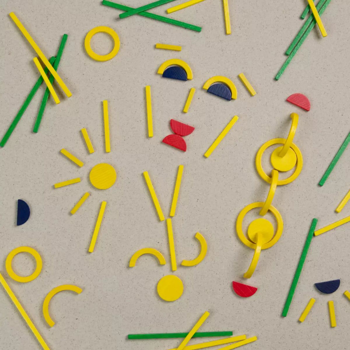 Legespiel Familie Stäbchen, Ringe, Kreise – Fröbelspielzeug – Foto 3