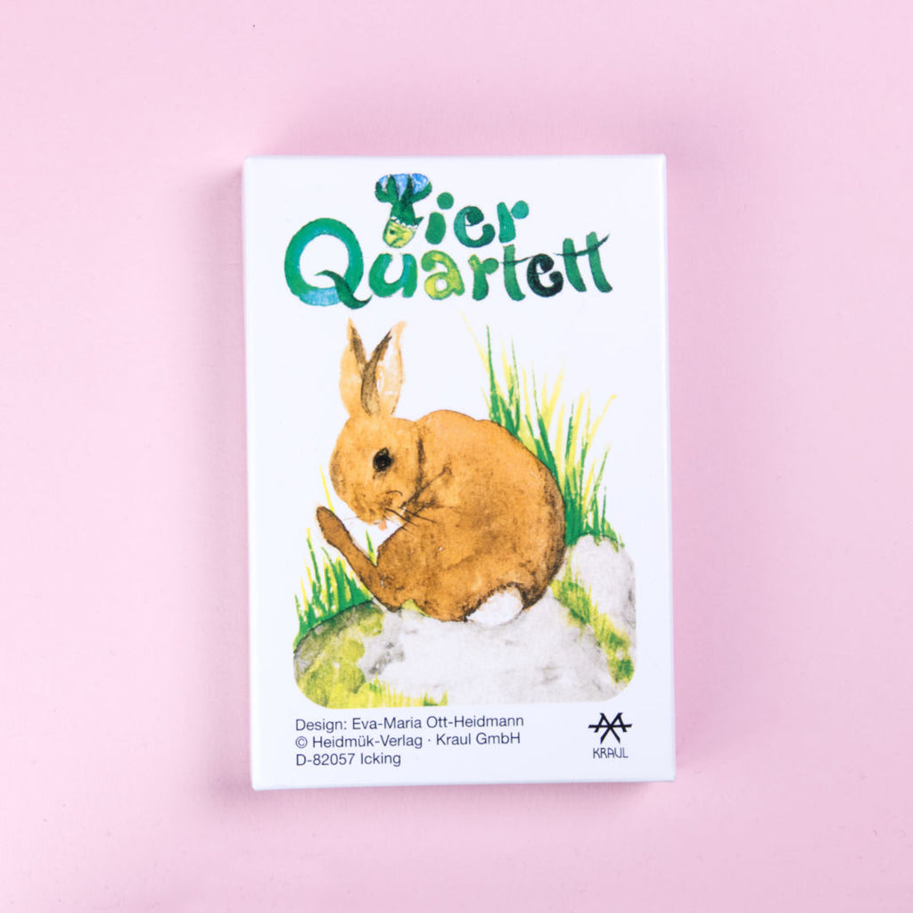 Verpackung mit Hasenmotiv und Titel Tierquartett