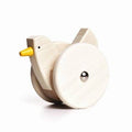 Bajo Stehaufmännchen Huhn aus Holz auf Rädern