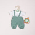 Heless Puppenkleidung 2-teilig: T-Shirt und Latzhose, salbeigrün Gr. 28-35 cm