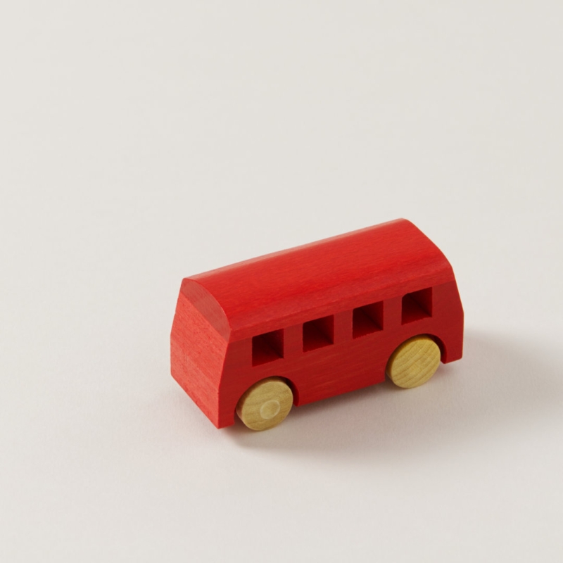 Holz-Fahrzeug Typ Bus in Rot