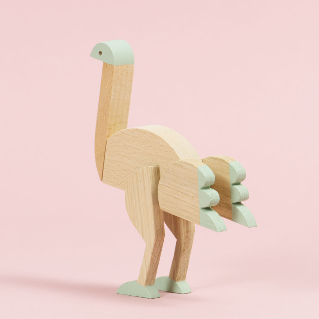 Emu Holzfigur aus Magnetischem Puzzle.