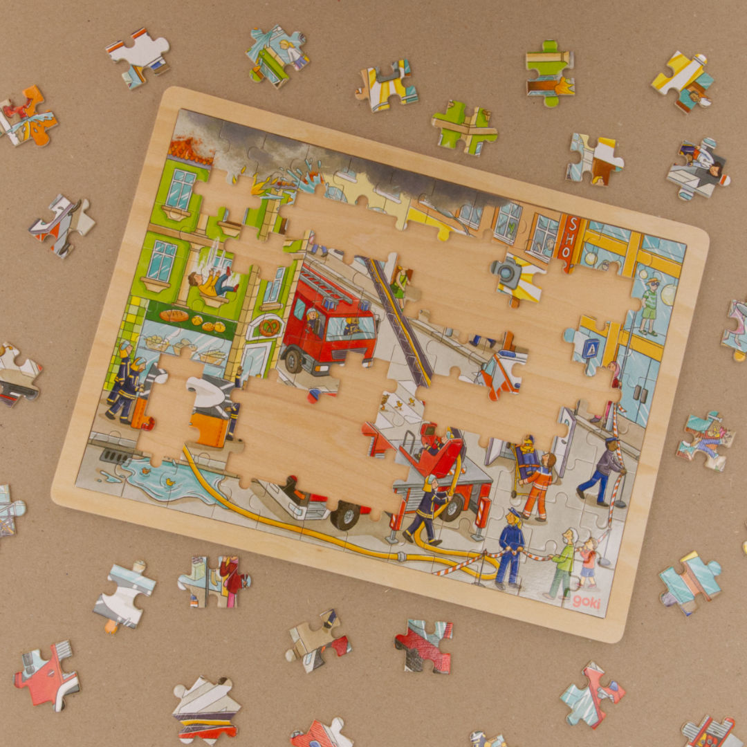 Einlegepuzzle Feuerwehreinsatz, goki – Bild 3