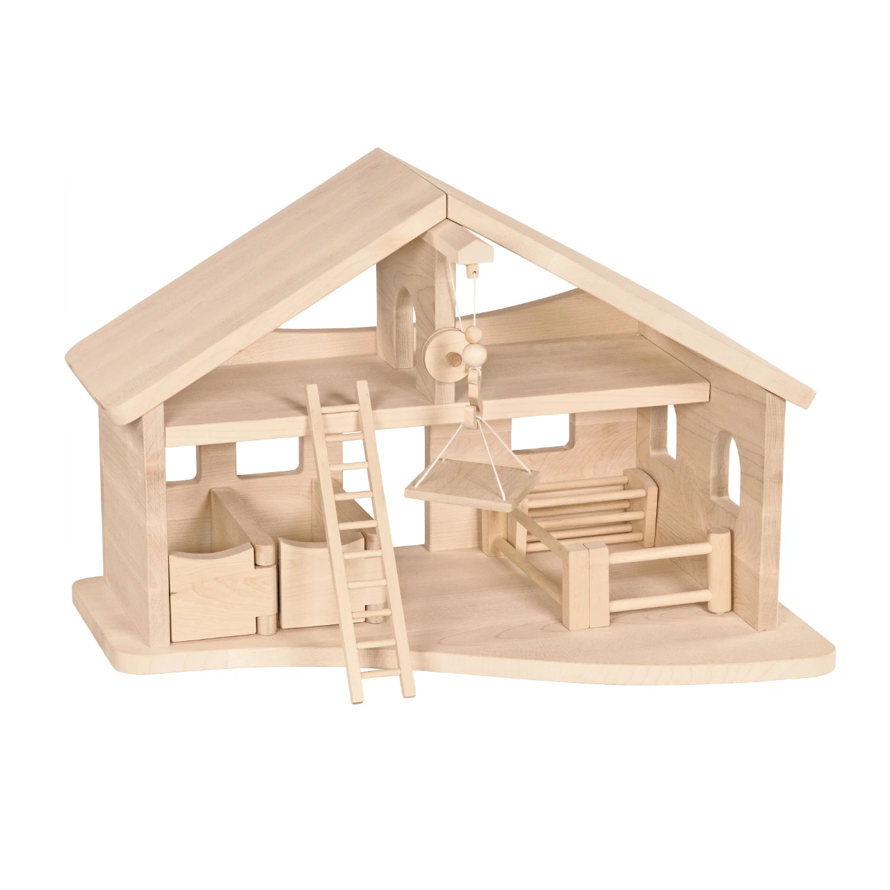 Großer Stall mit Seilwinde, Holztiger Bauernhof