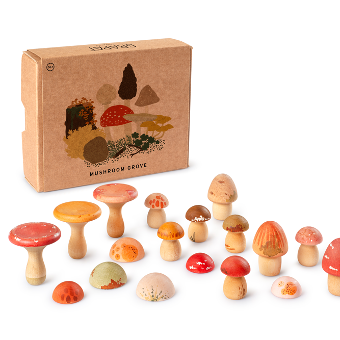 Grapat Mushroom Grove, Holzspielzeug Pilze