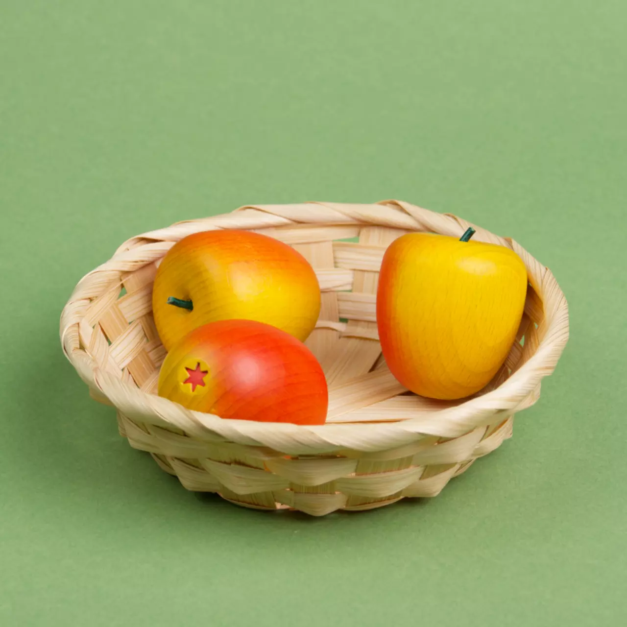 Holzobst Apfel, gelb von Erzi – Bild 2